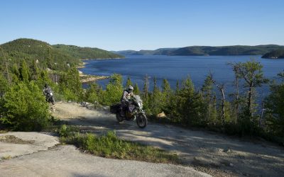 The Laurentians on off-road motorbike